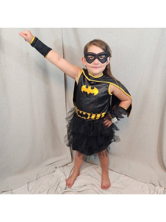 Rubies Other - Rubies Batgirl Black Youth MEDIUM 5 PC Dress Cape Armbands Mask Cosplay Costume